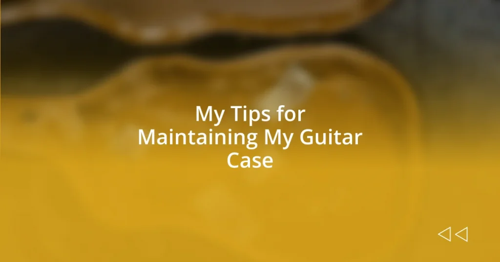 My Tips for Maintaining My Guitar Case