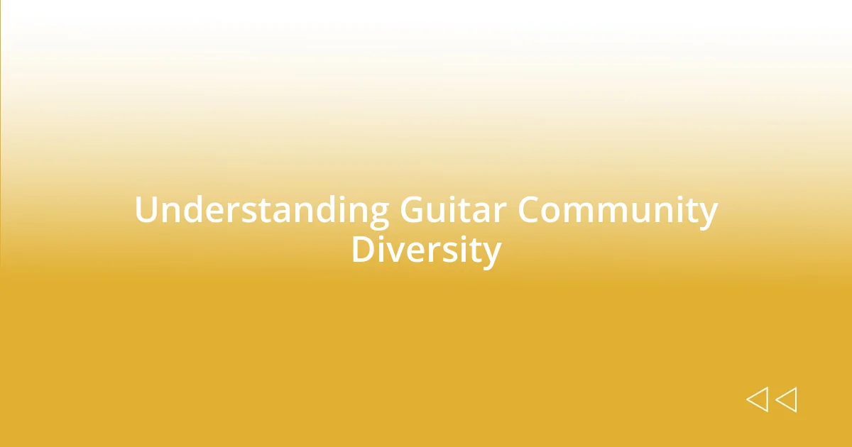 Understanding Guitar Community Diversity