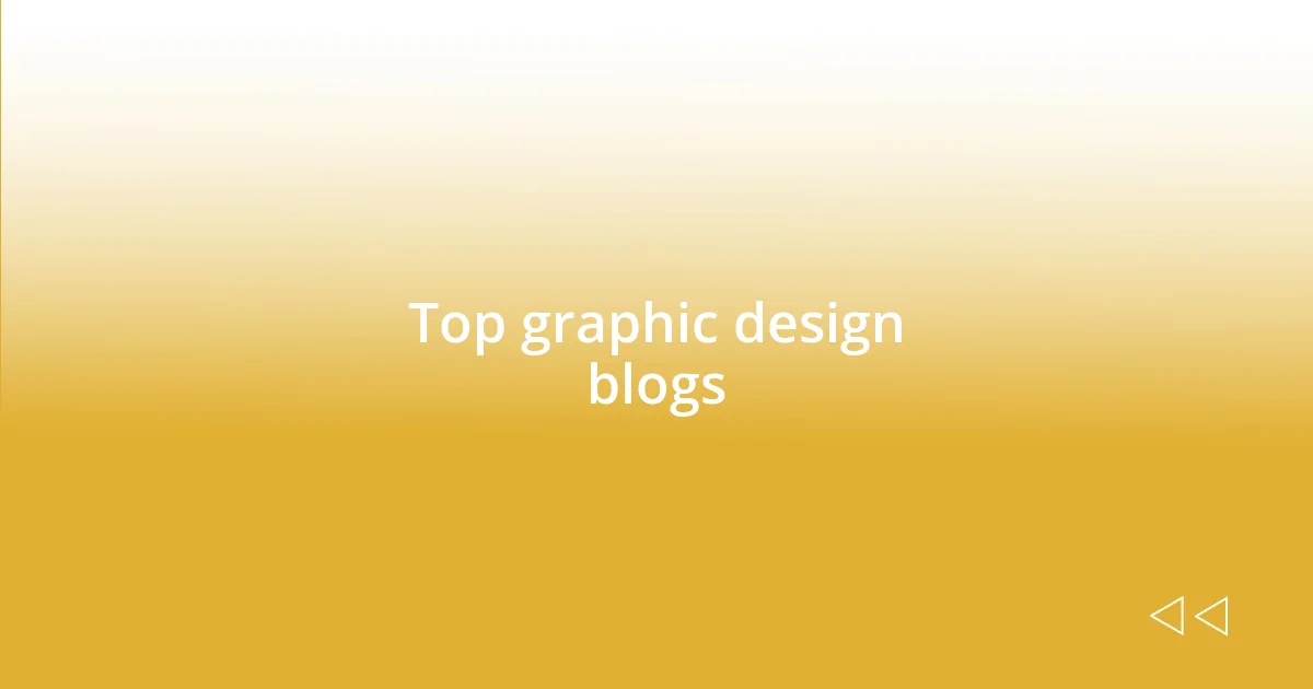 Top graphic design blogs