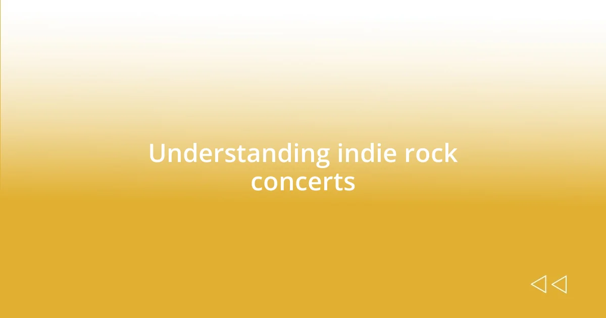 Understanding indie rock concerts